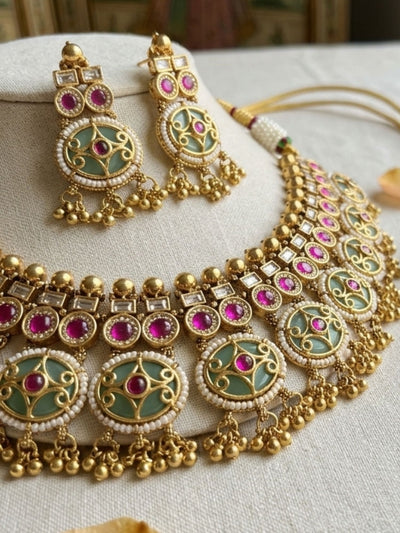 Abdesigns Gold Bridal Necklace Set