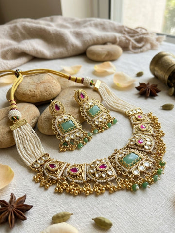 Wedding Gold Chorski Necklace Set - necklace by Abdesigns Jewellery