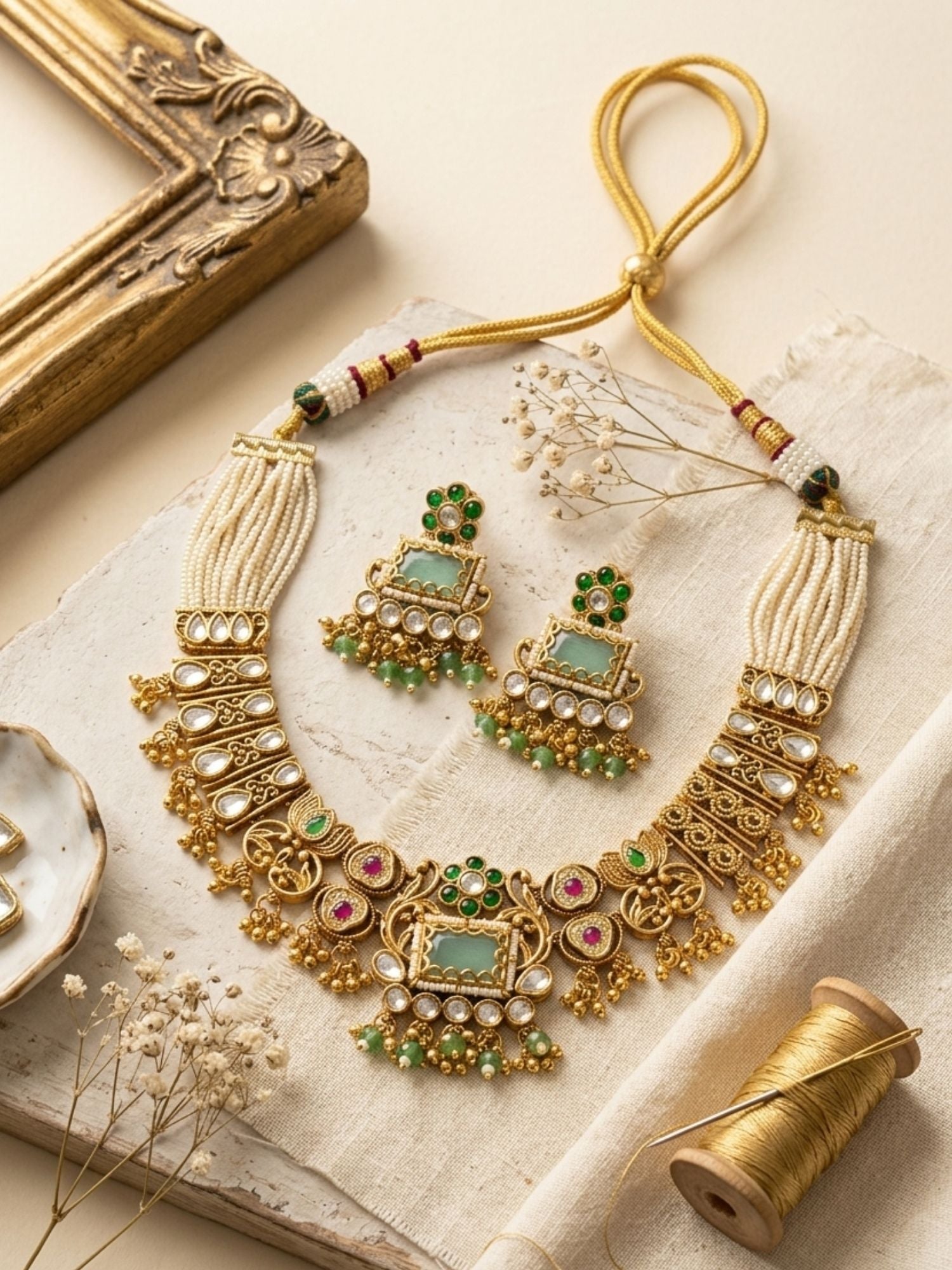 Heritage Gold Chorski Necklace Set - necklace by Abdesigns Jewellery