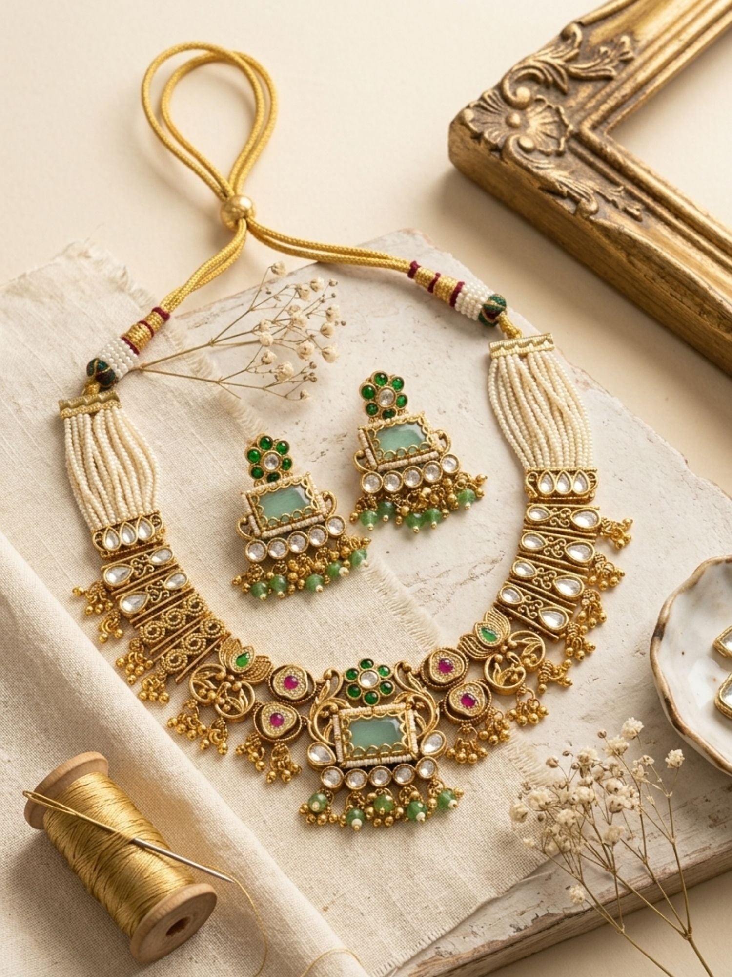 Heritage Gold Chorski Necklace Set - necklace by Abdesigns Jewellery