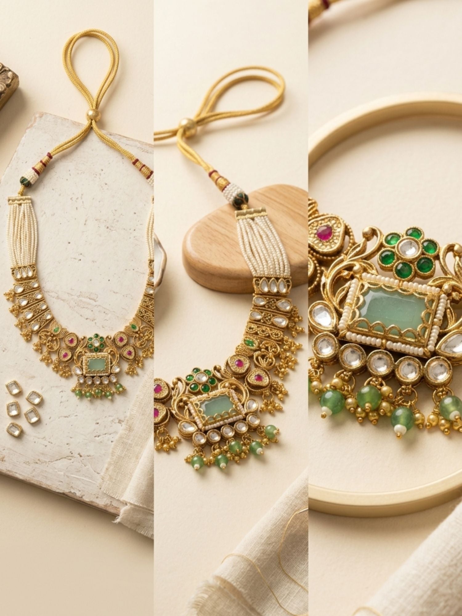 Heritage Gold Chorski Necklace Set - necklace by Abdesigns Jewellery