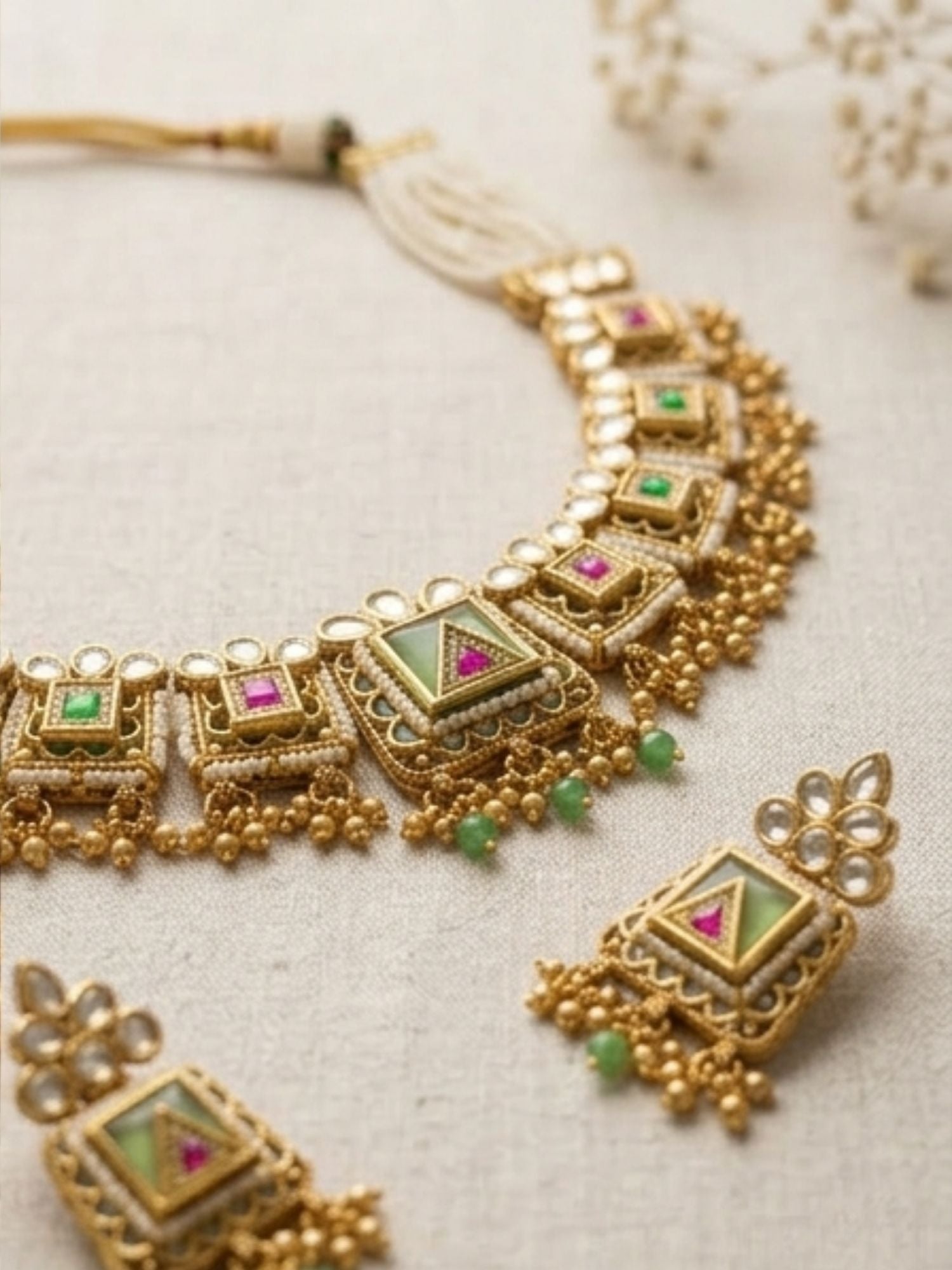 Abdesigns Antique Gold Chorski Necklace Set