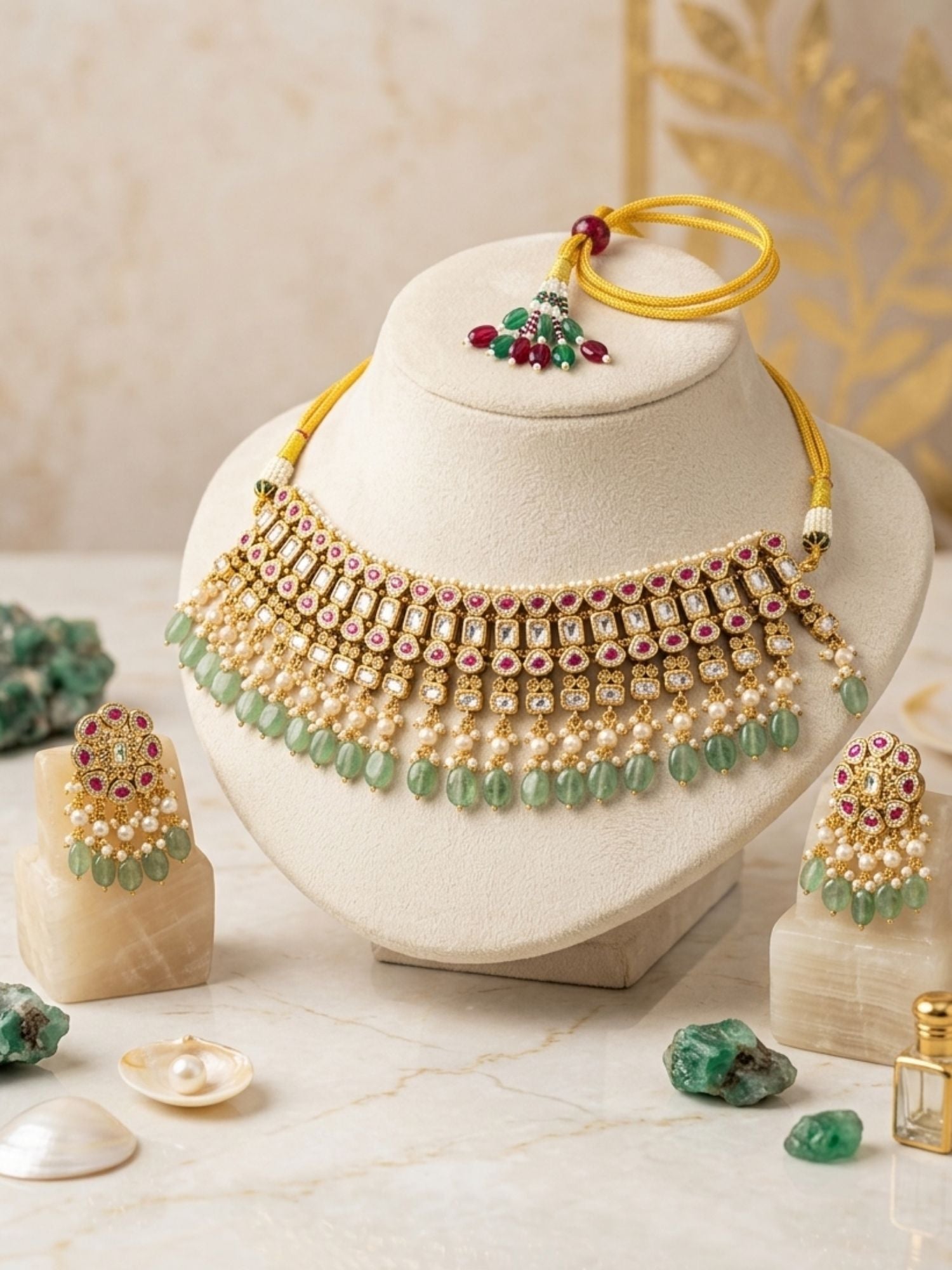Abdesigns Antique Polki Choker Necklace Set