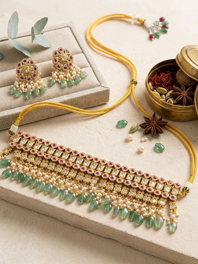 Abdesigns Antique Polki Choker Necklace Set
