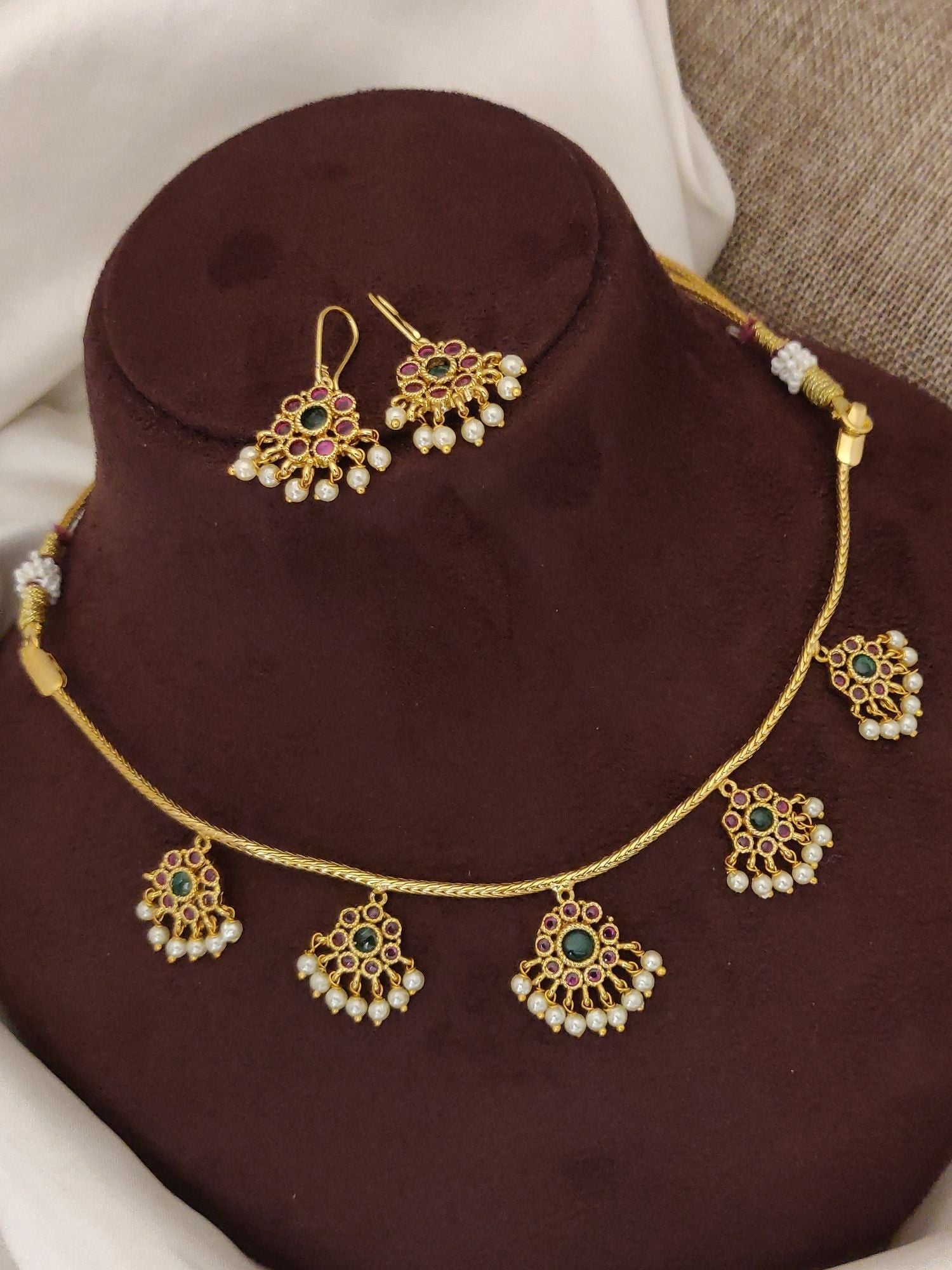 Abdesigns KempStone Gold Plated Necklace Set