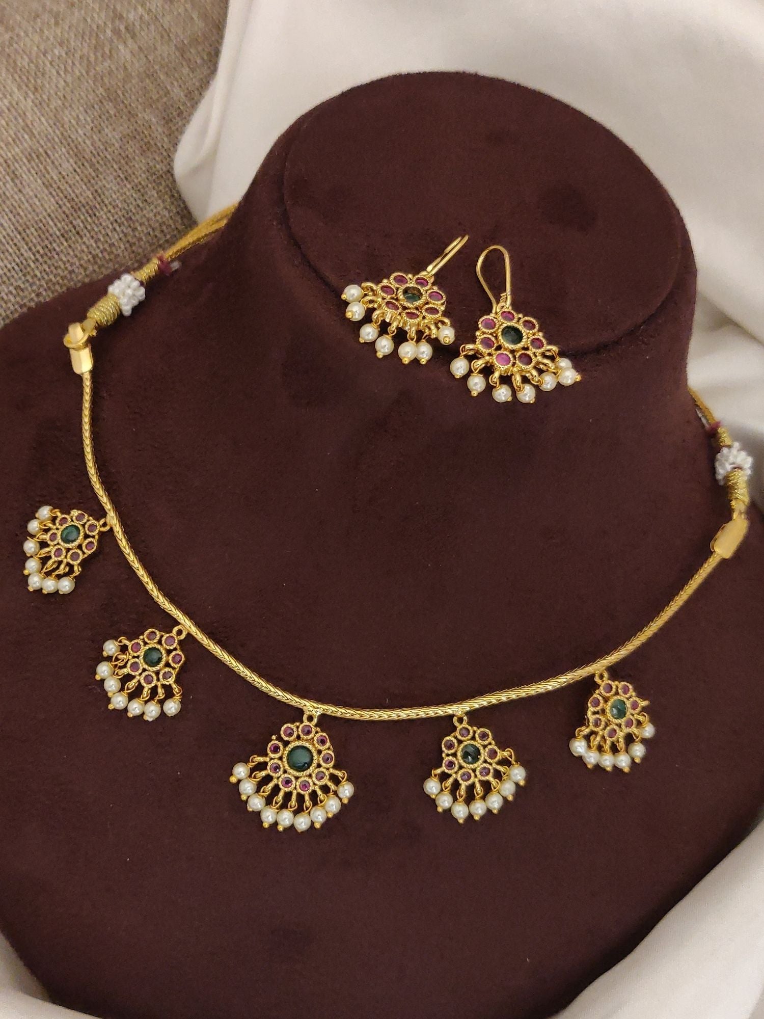 Abdesigns KempStone Gold Plated Necklace Set