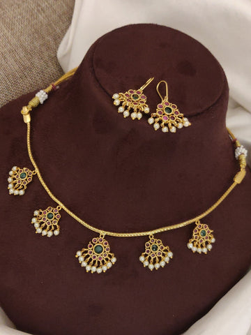 Abdesigns KempStone Gold Plated Necklace Set