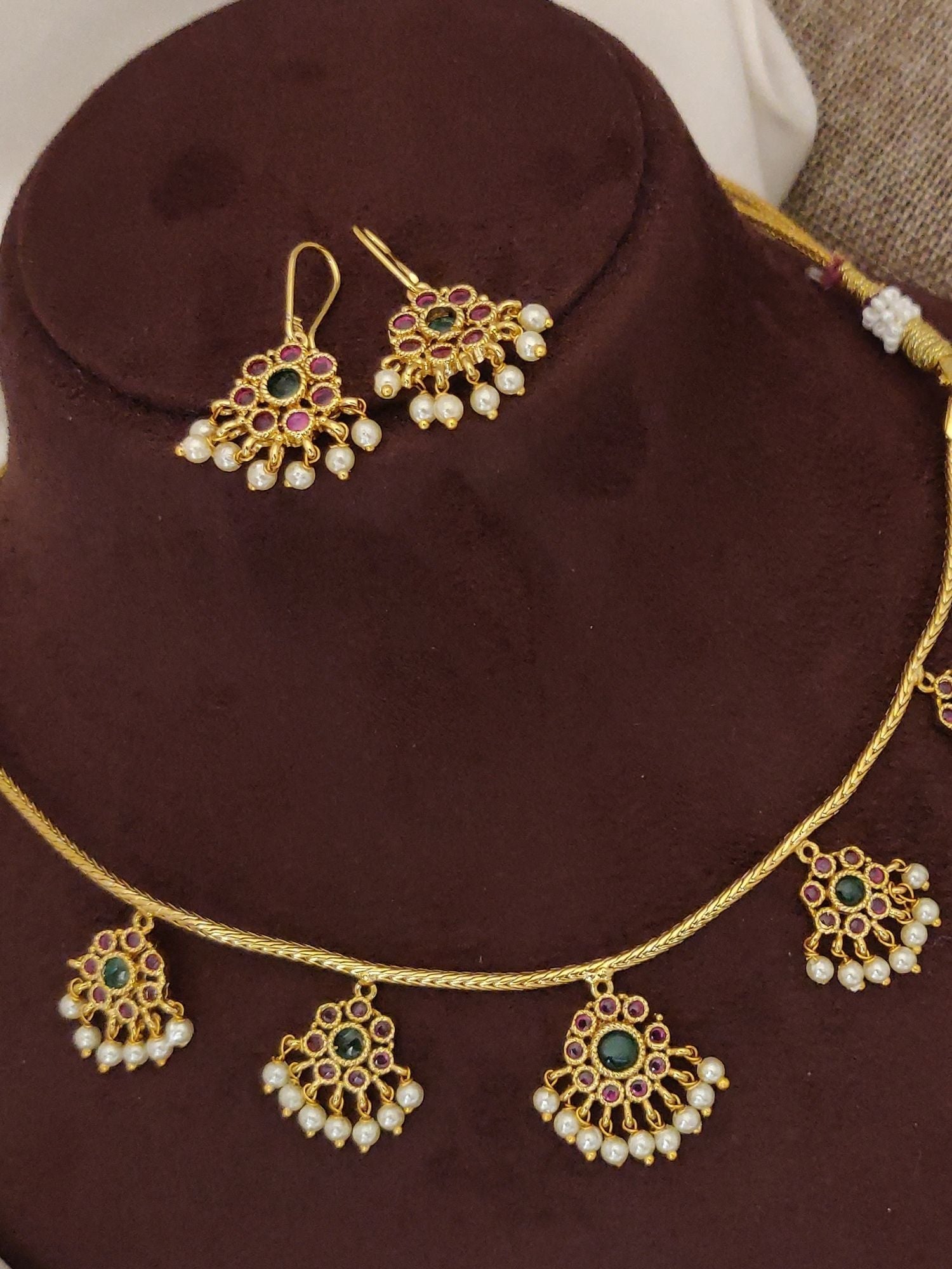 Abdesigns KempStone Gold Plated Necklace Set