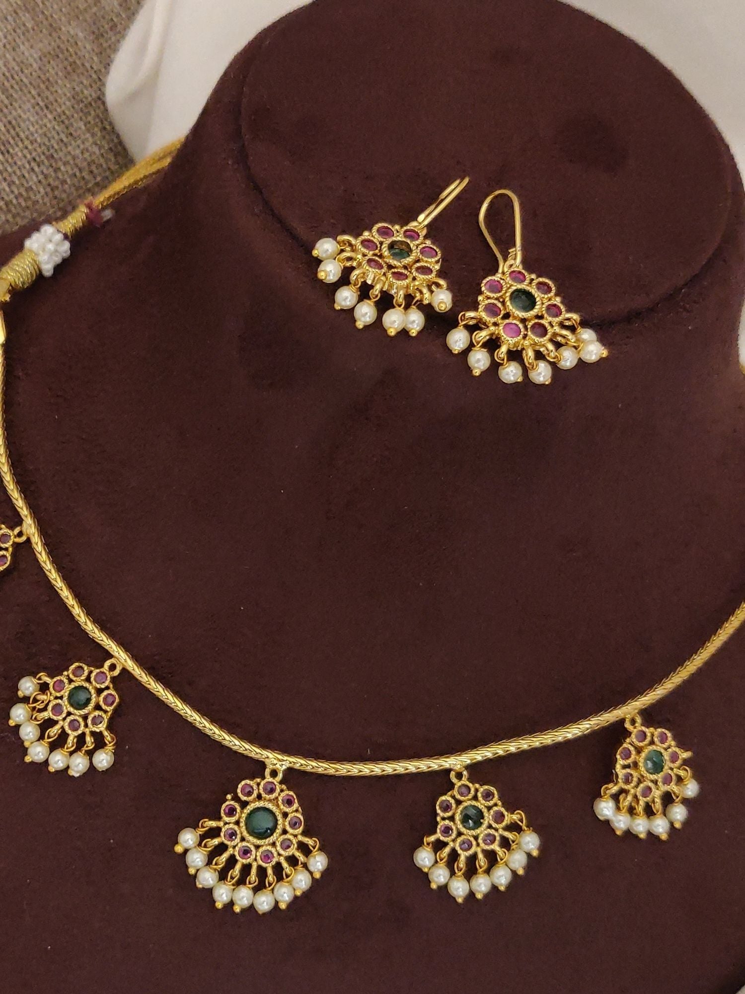 Abdesigns KempStone Gold Plated Necklace Set