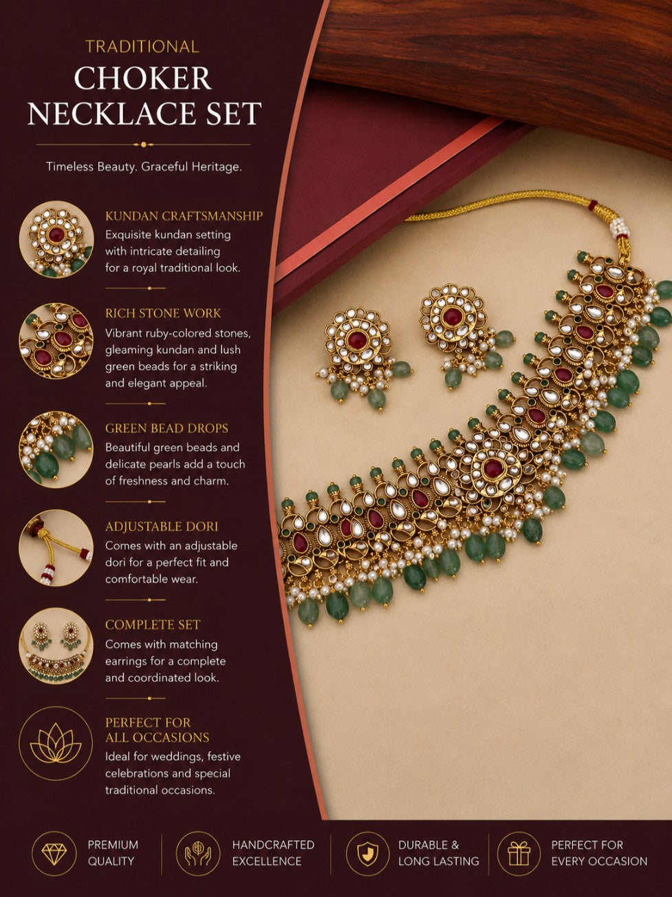Temple Style Choker Necklace – Royal Festive Elegance | Abdesigns