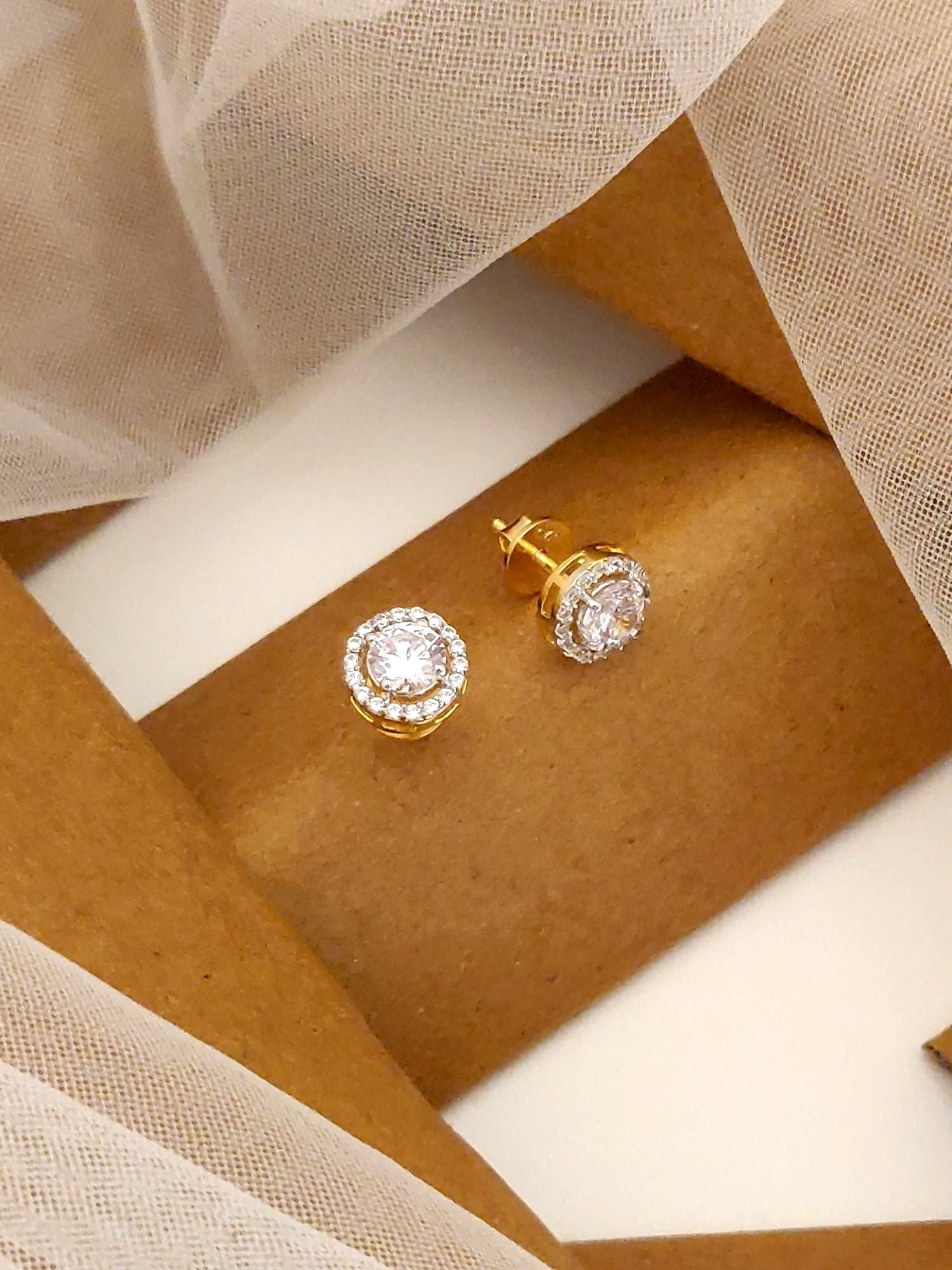 925 Sterling Silver Diamond Studs Earring