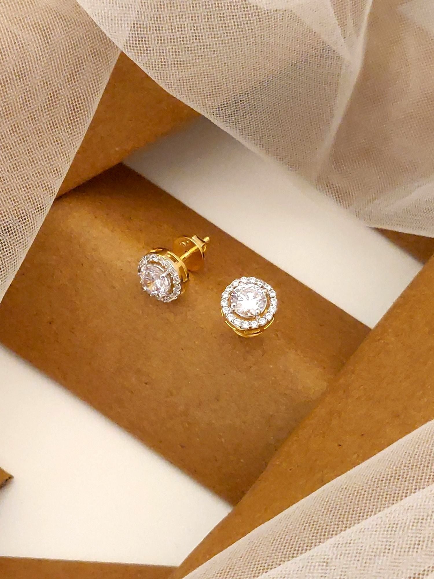 925 Sterling Silver Diamond Studs Earring