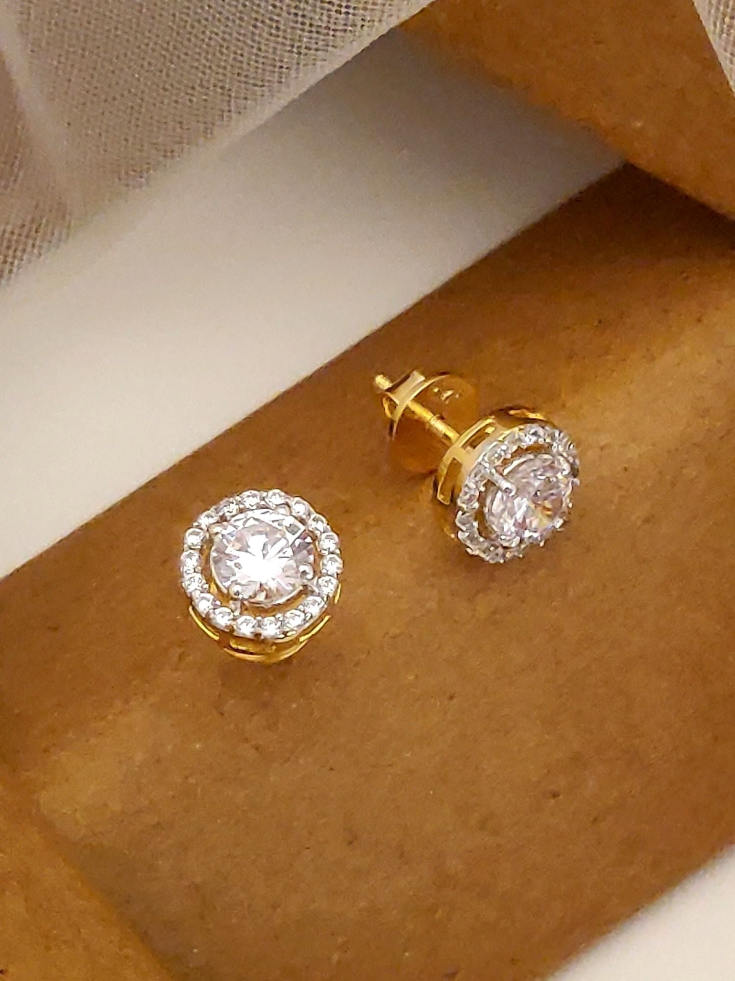 925 Sterling Silver Diamond Studs Earring