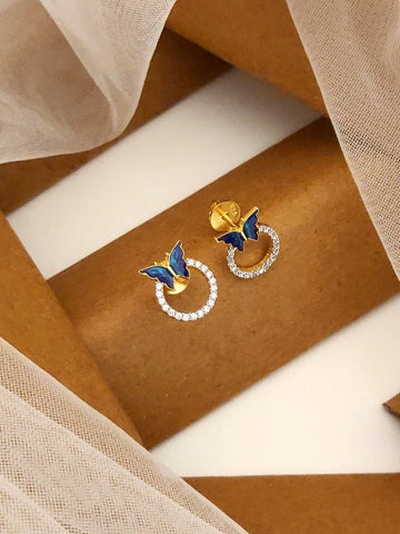 925 Sterling Silver Diamond Studs Earring