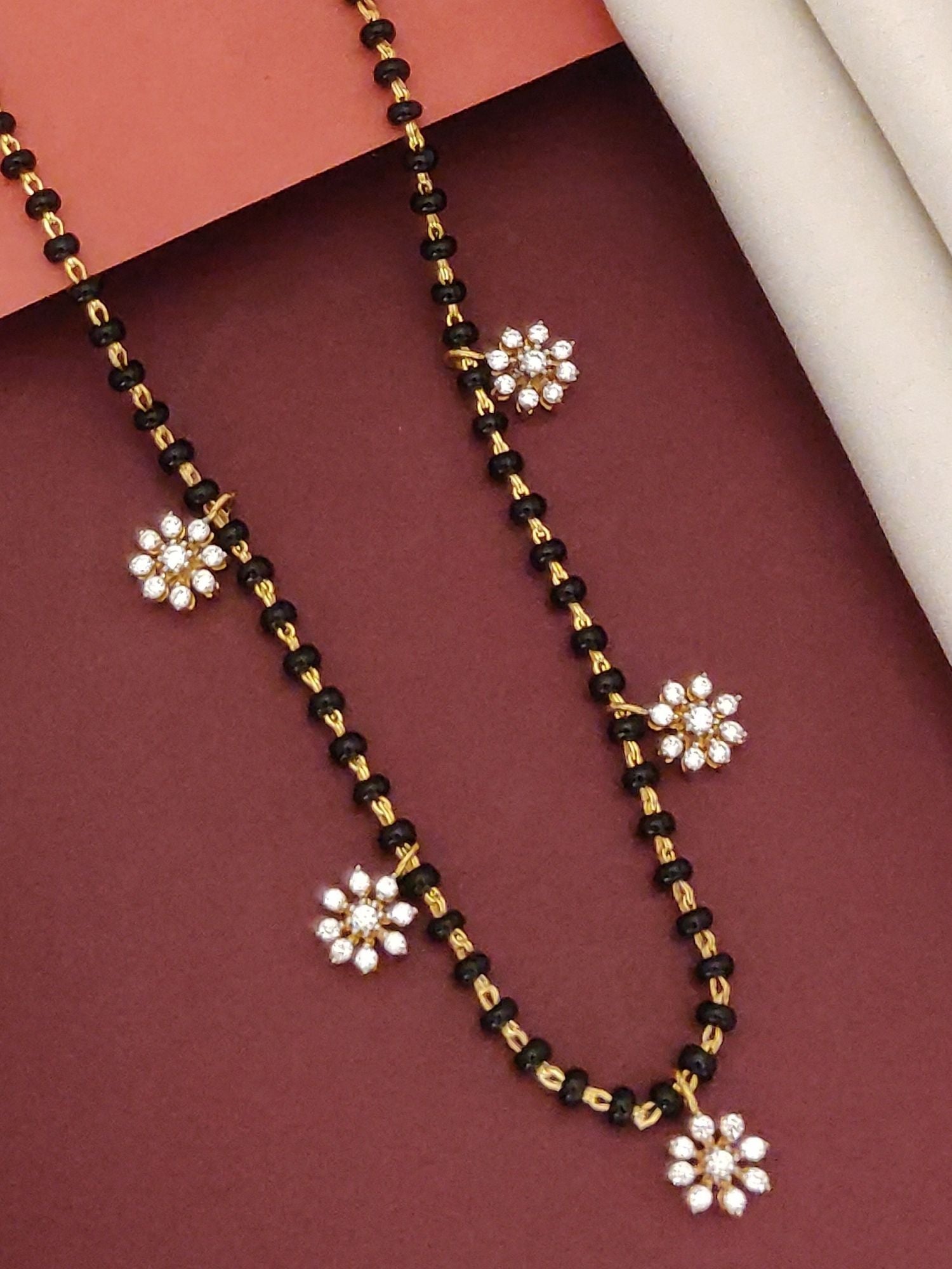 925 Sterling Silver Dainty American Diamond Mangalsutra - mangalsutra by Abdesigns Jewellery