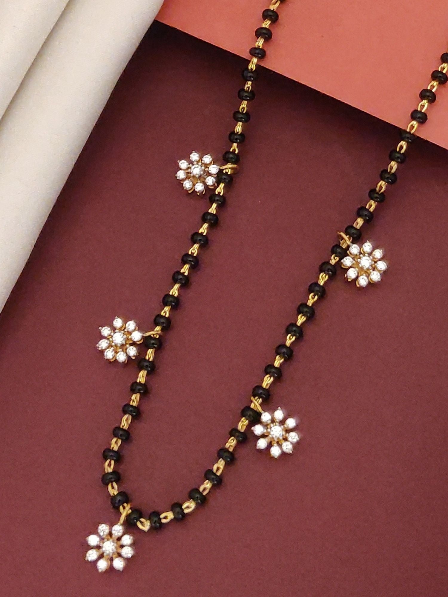 925 Sterling Silver Dainty American Diamond Mangalsutra - mangalsutra by Abdesigns Jewellery