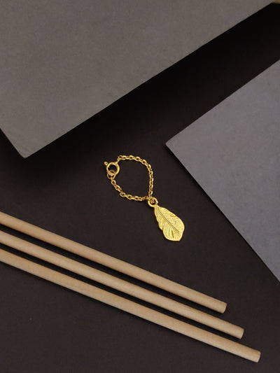 925 Sterling Silver Gold Plated Feather Watch Charm