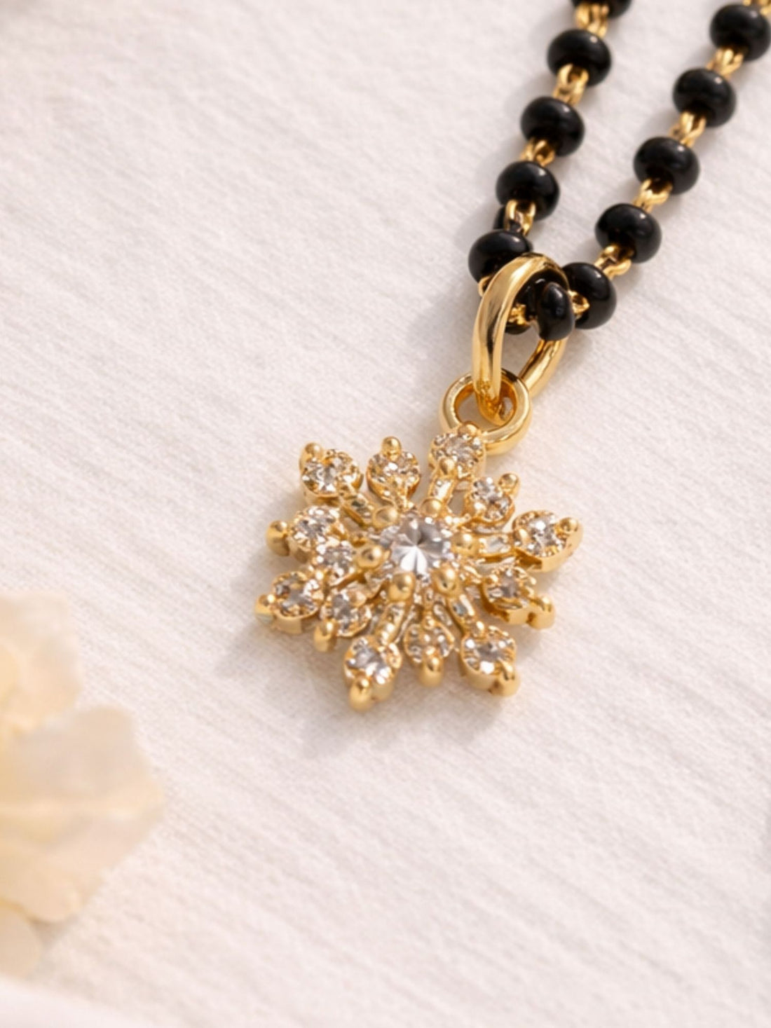 925 Sterling Silver Gold Plated BlackBead Flower Watch Charm