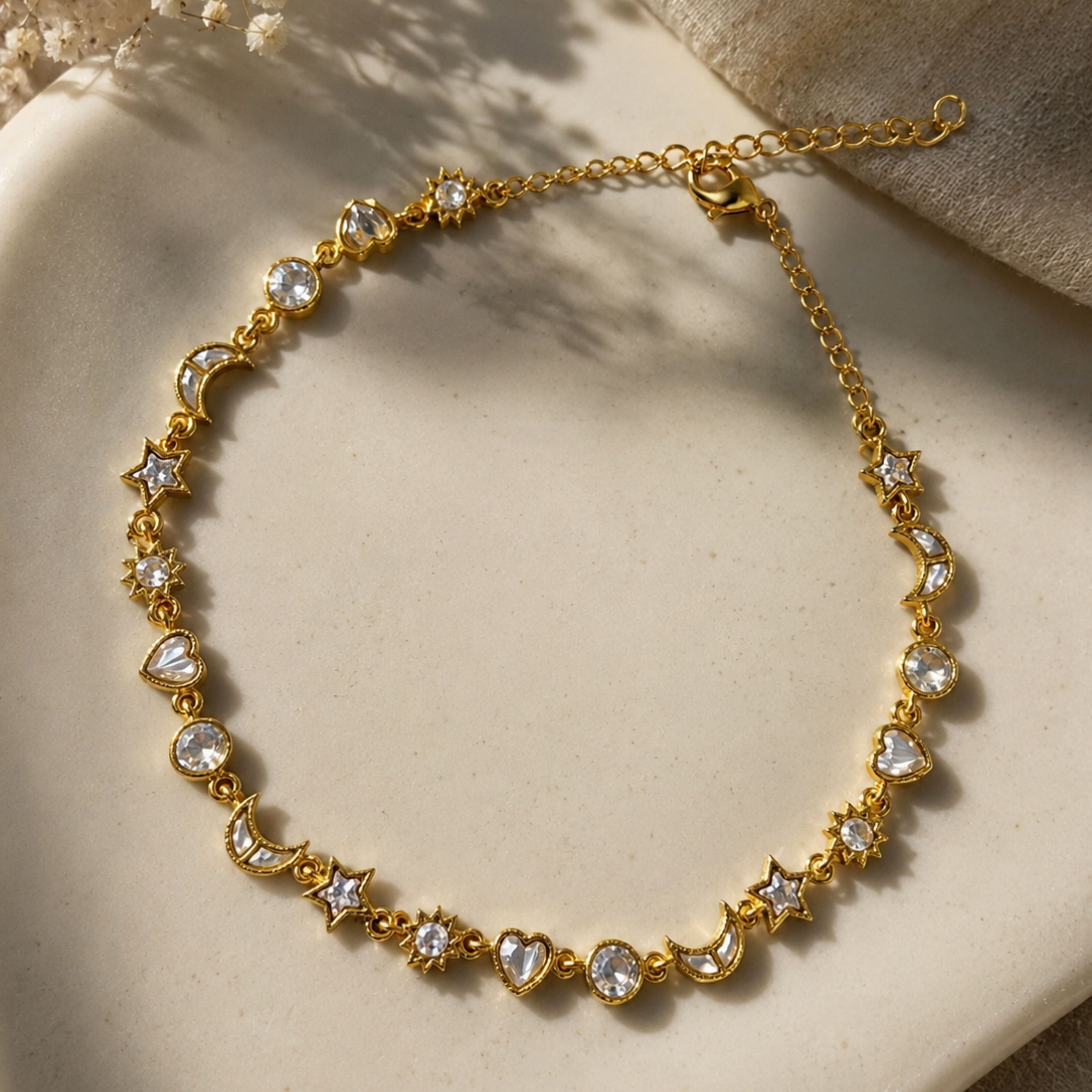 Gold Plated White Polki Kundan Anklets - Set of 1 | Abdesigns Jewellery