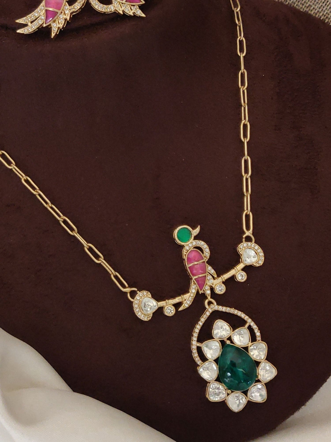 Abdesigns Gold Plated Parrot Pendant Set