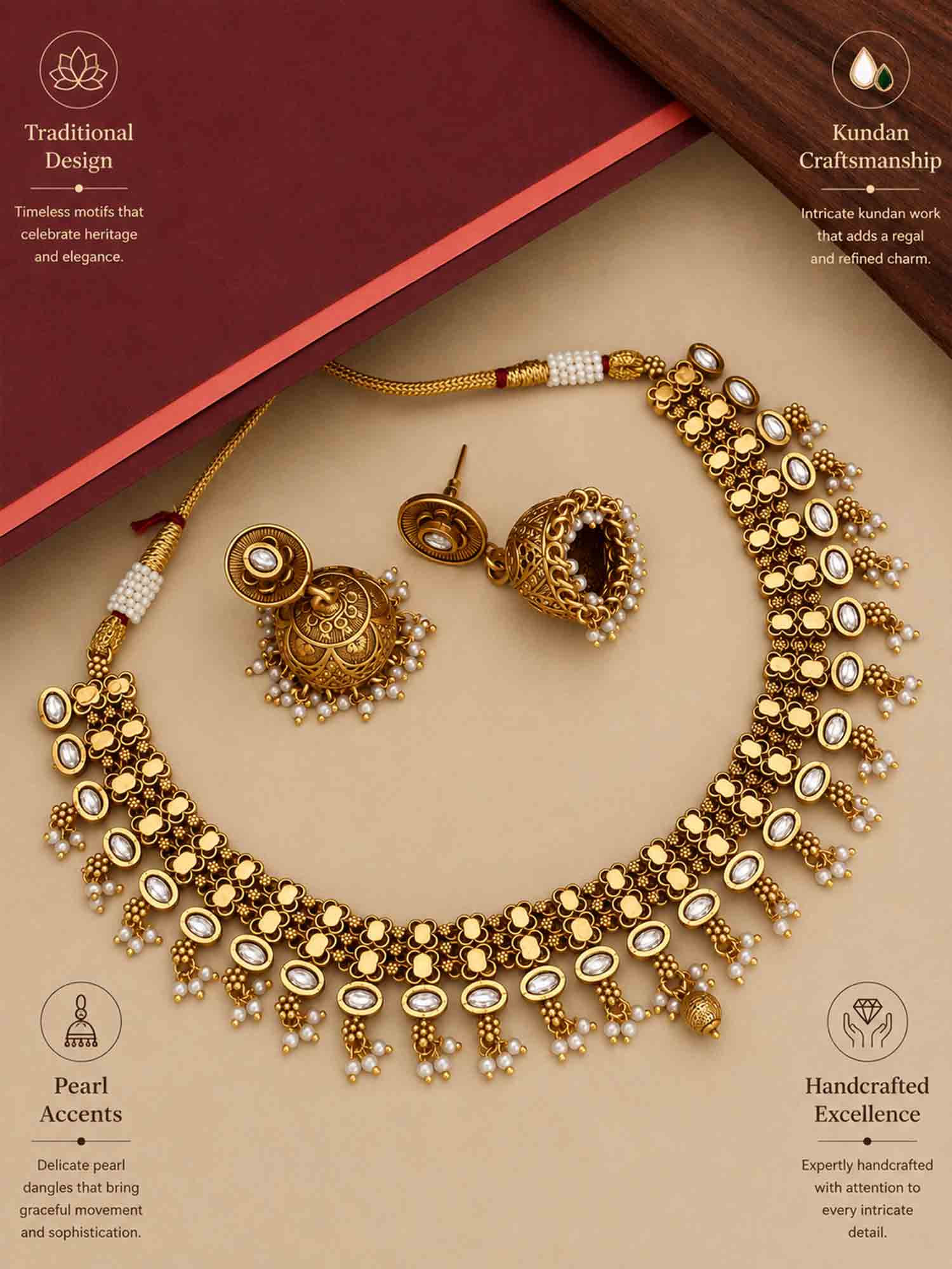 Abdesigns Jewellery traditional Indian necklace earrings set