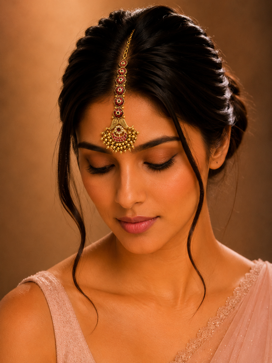 High Quality Matt Gold Plated SouthIndian Maangtikka - maang tikka by Abdesigns Jewellery