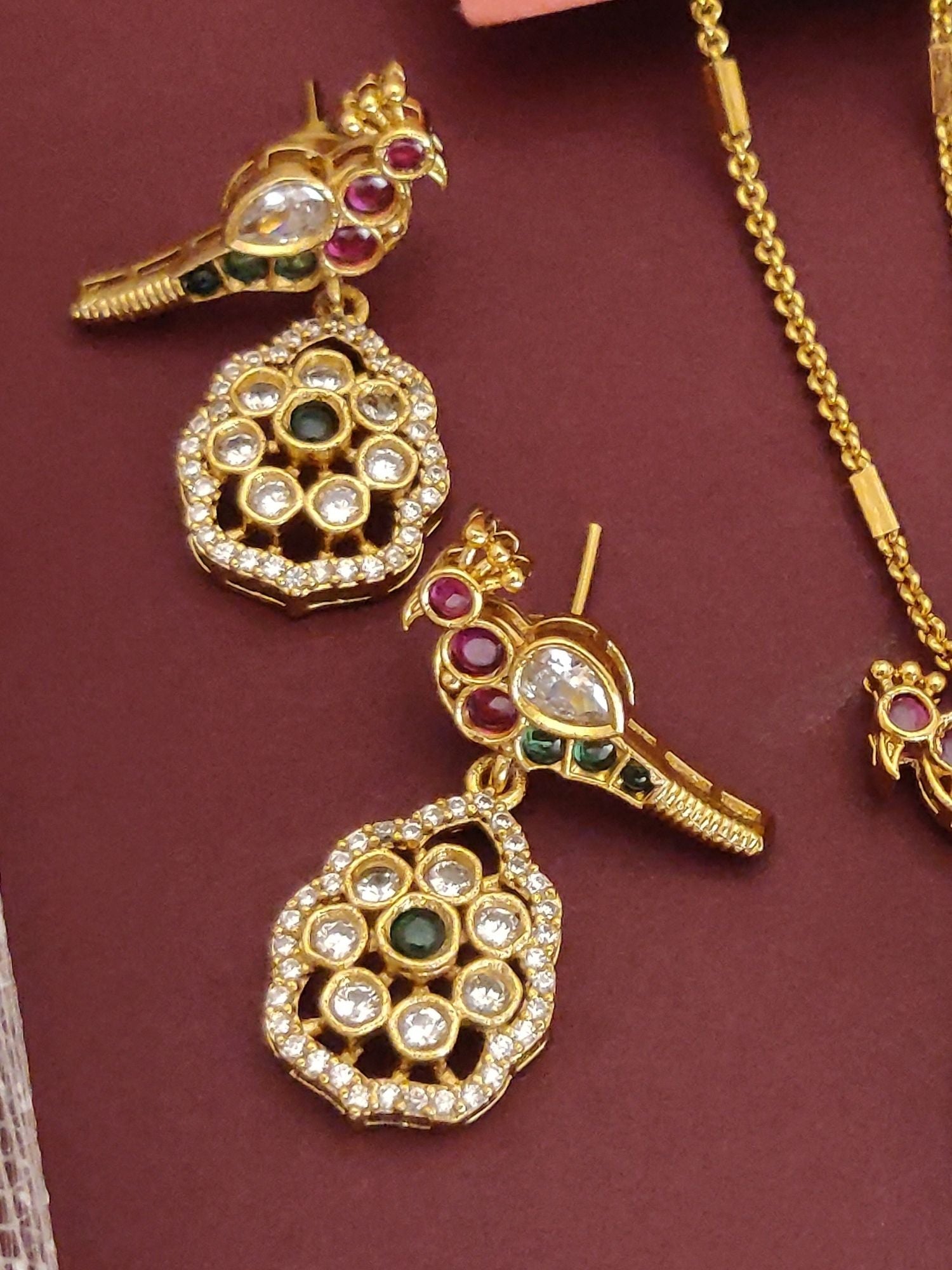 Abdesigns Gold Plated Parrot Pendant Set