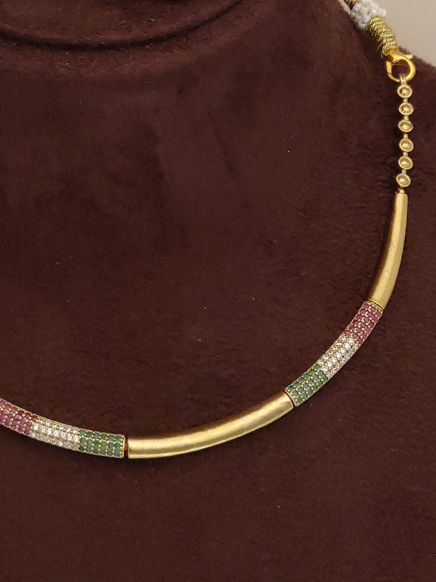 Abdesigns Gold Plated Single Line Necklace Set