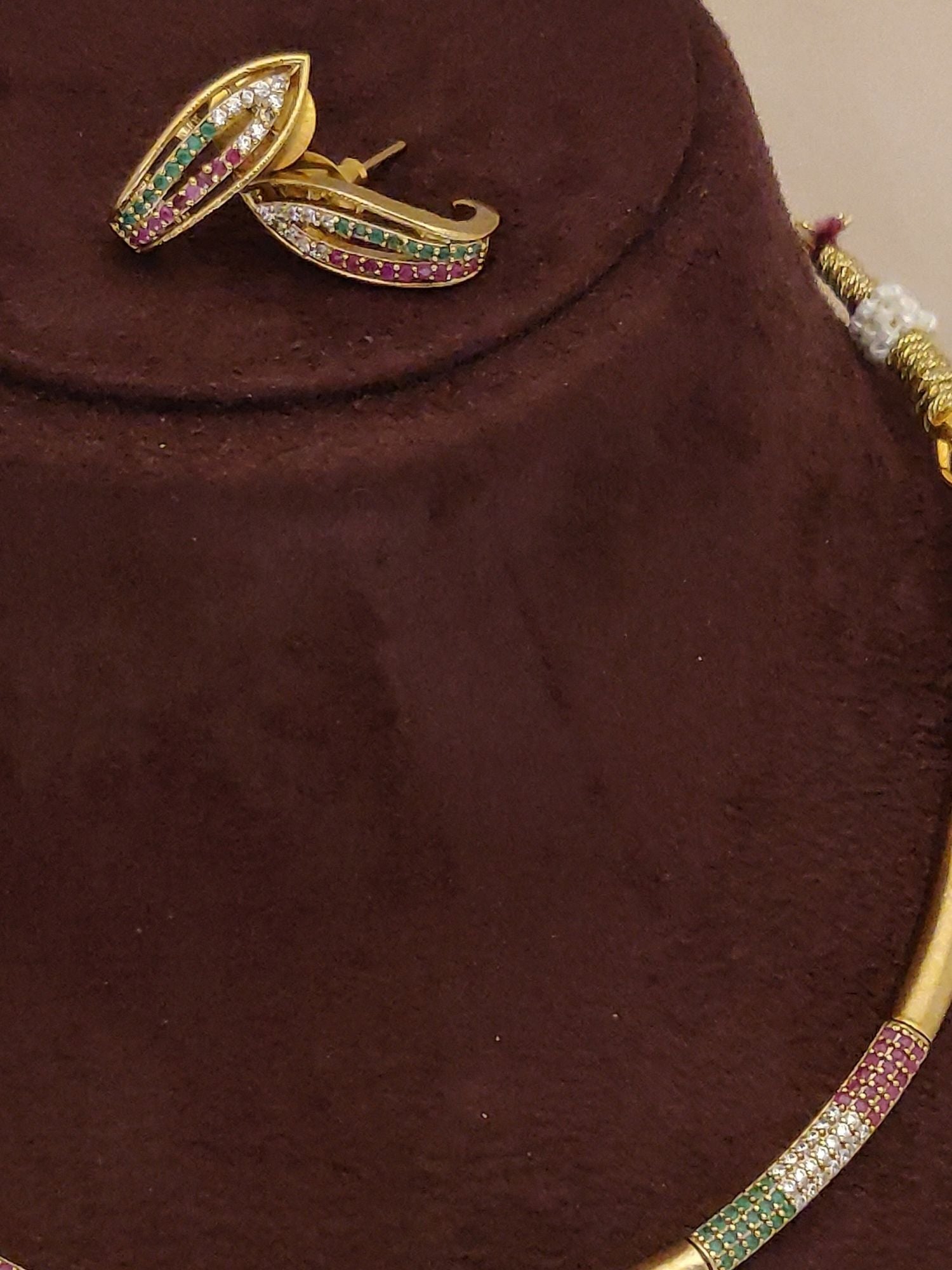 Abdesigns Gold Plated Single Line Necklace Set