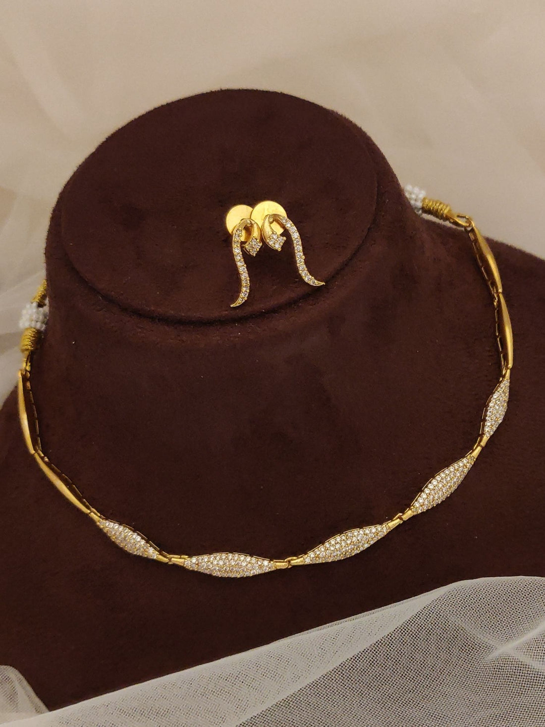 Abdesigns Gold Plated Single Line Necklace Set