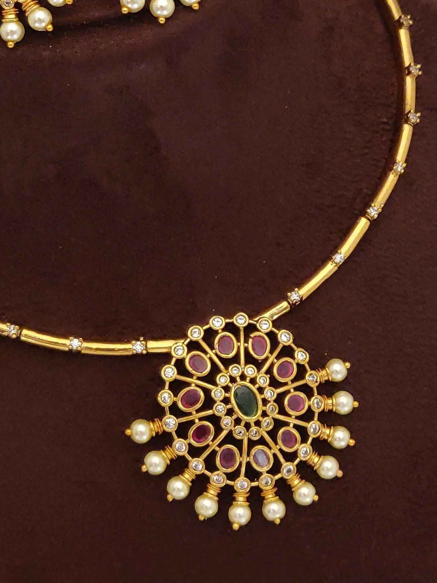 Abdesigns Gold Plated Kempstone Necklace Set