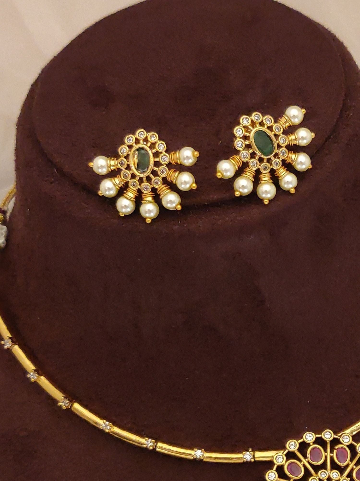 Abdesigns Gold Plated Kempstone Necklace Set