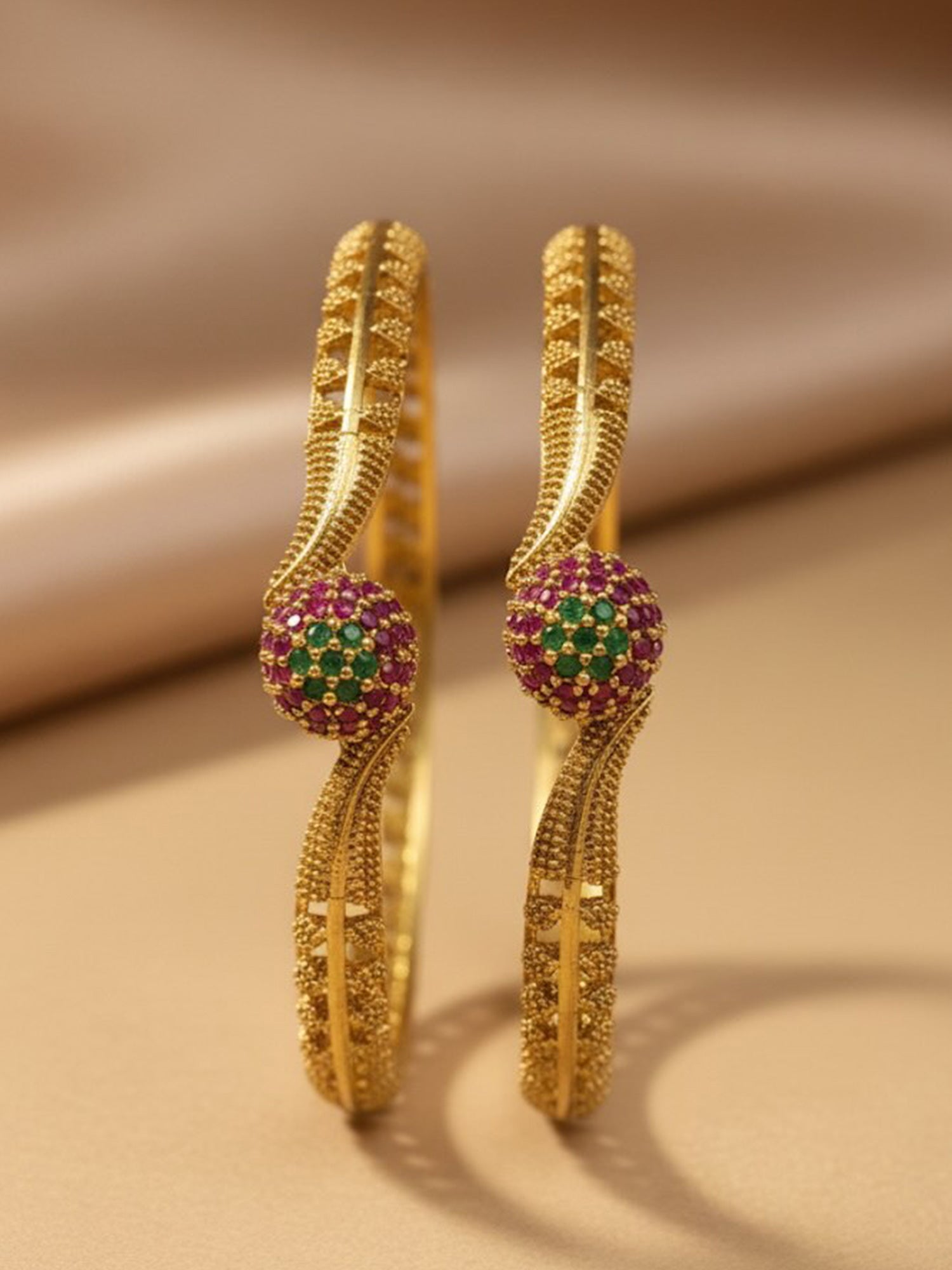 Abdesigns Traditional Gold Plated Daily Wear Bangles for Women