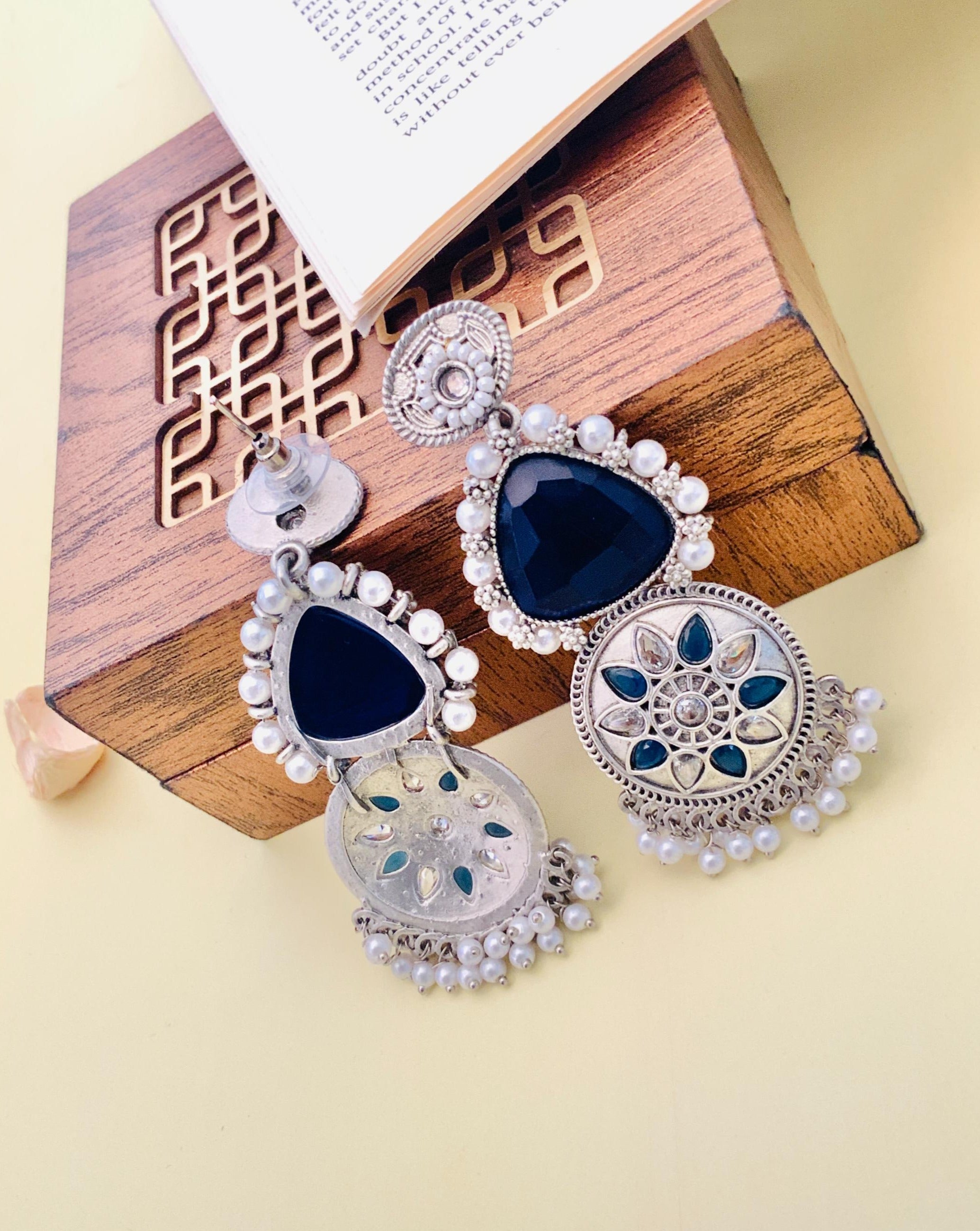 Stunning Bright Coloured German Silver Earring