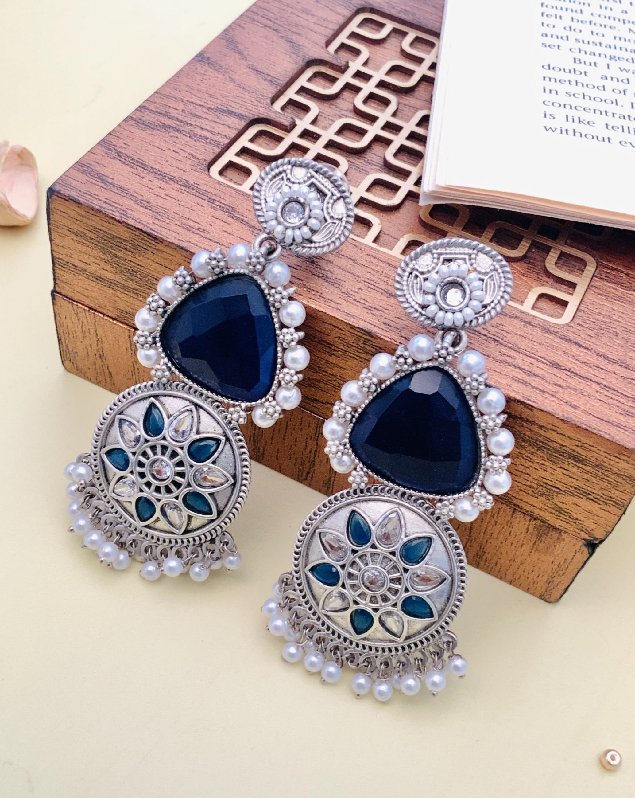 Stunning Bright Coloured German Silver Earring