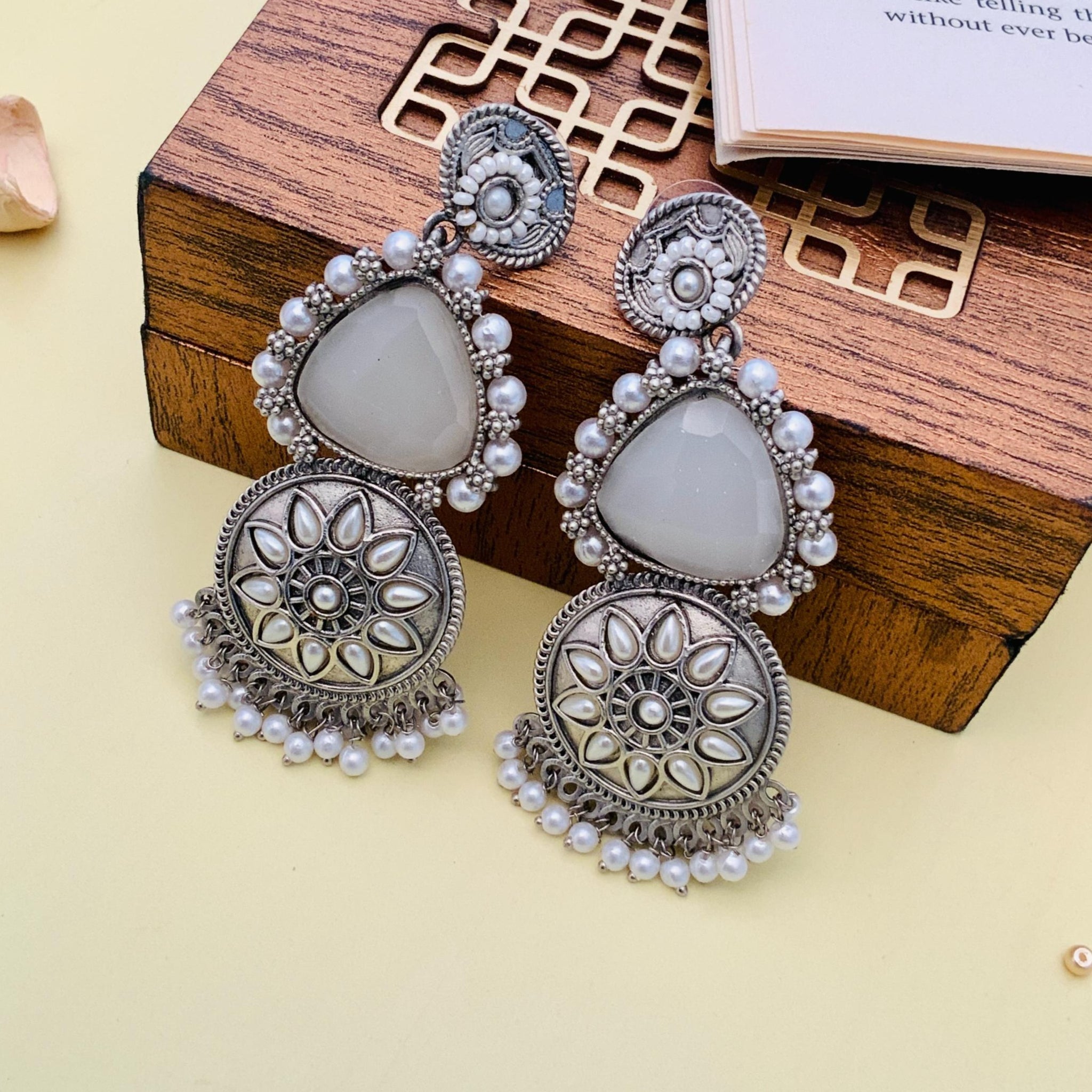 Stunning Bright Coloured German Silver Earring