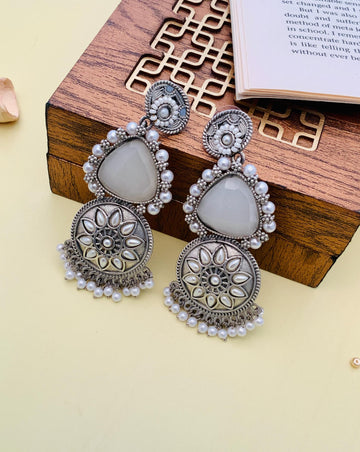 Stunning Bright Coloured German Silver Earring