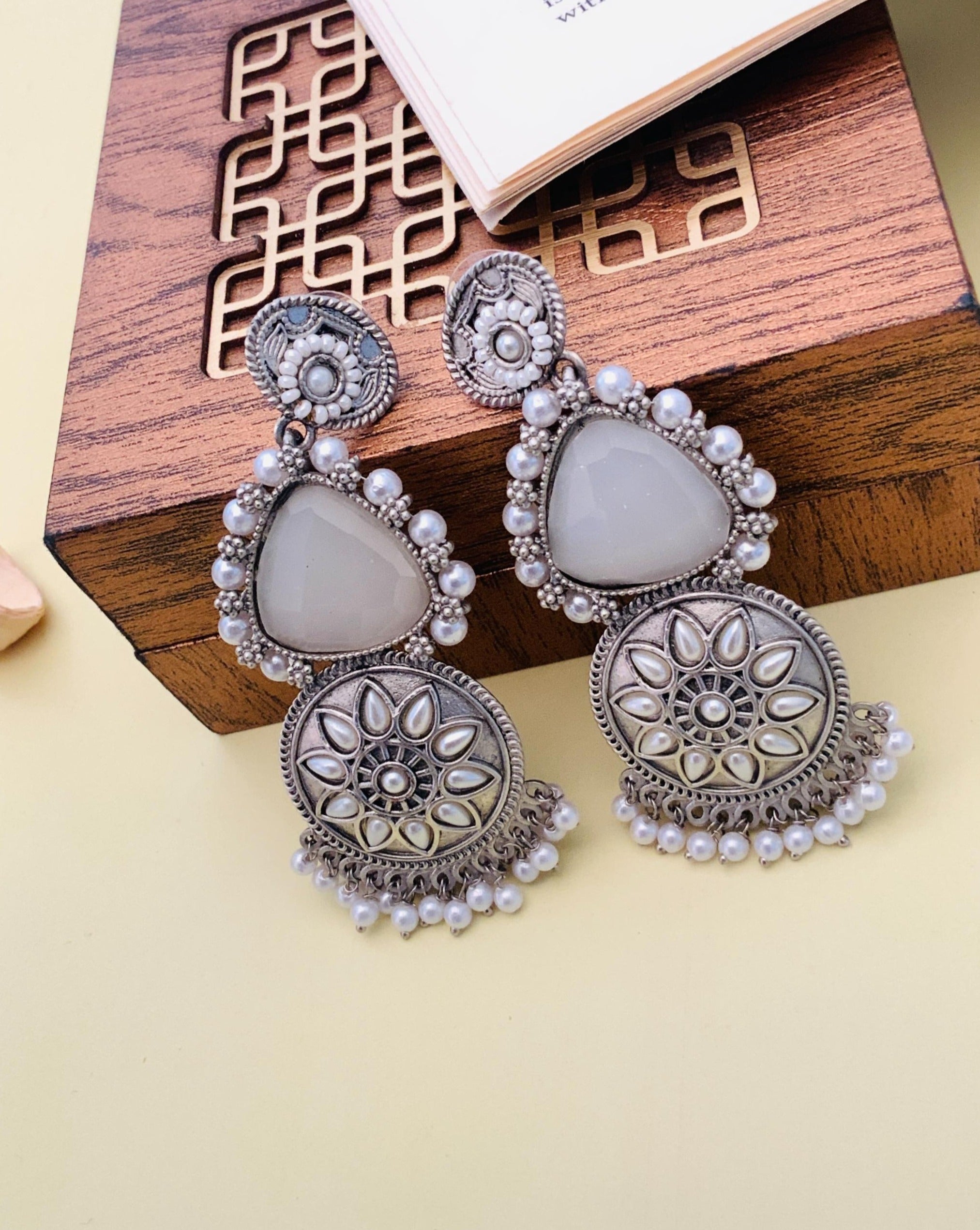 Stunning Bright Coloured German Silver Earring