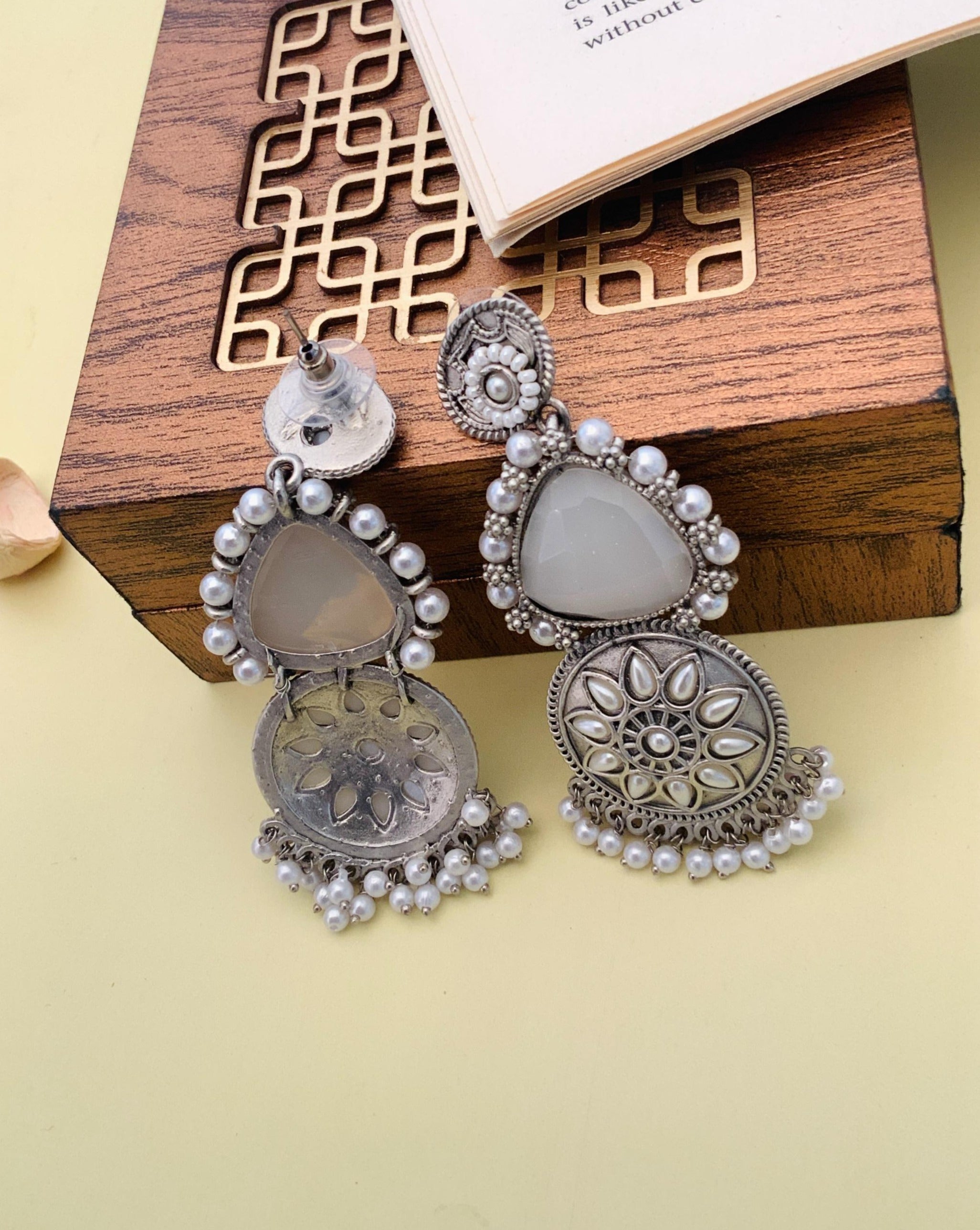 Stunning Bright Coloured German Silver Earring