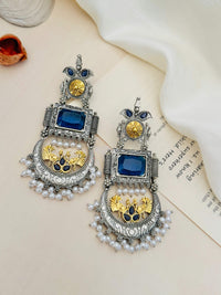Thumbnail for High Quality German Silver Dual Tone Peacock Earrings