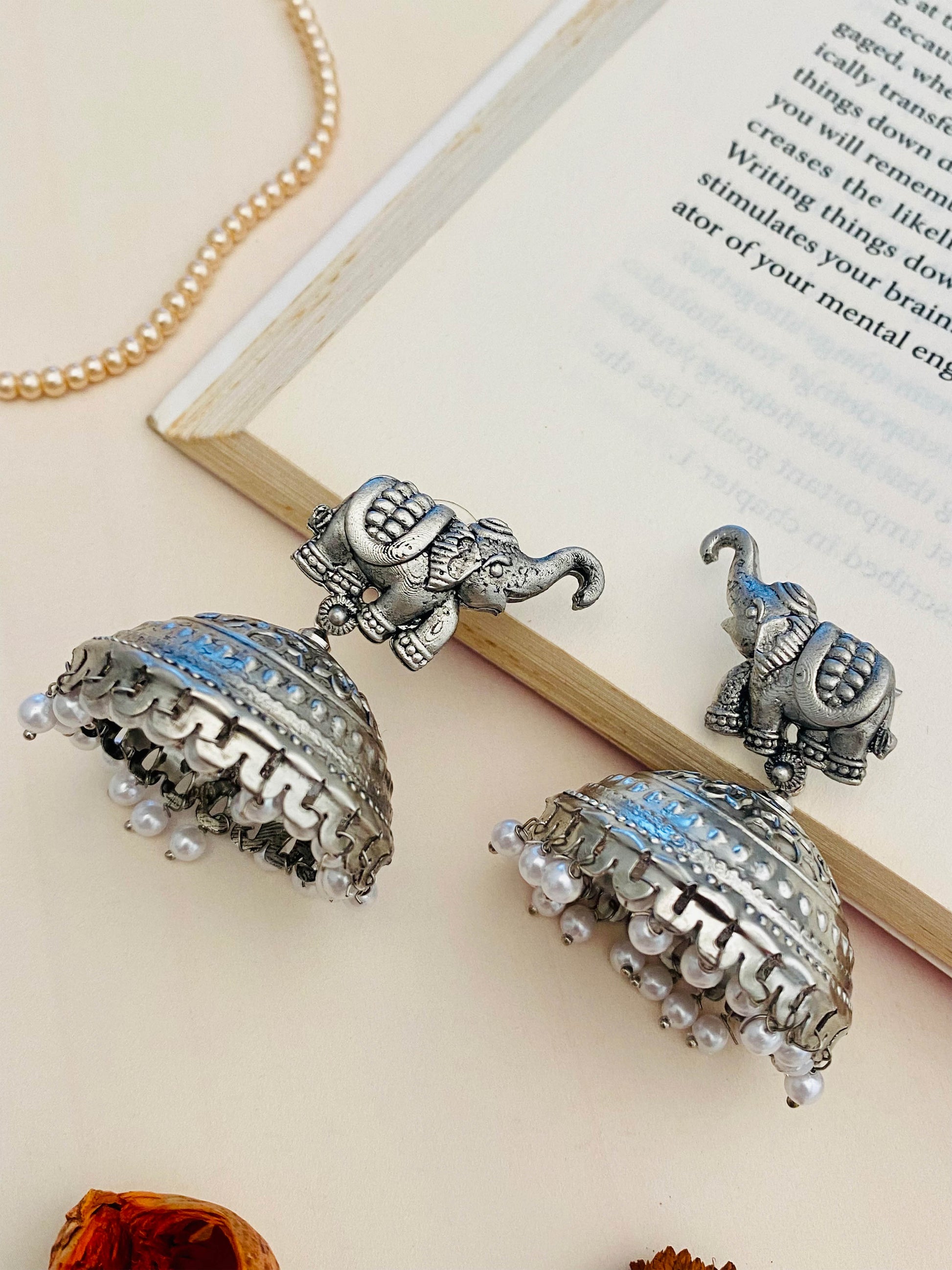 Elephant High Quality German Silver Earrings - Abdesignsjewellery