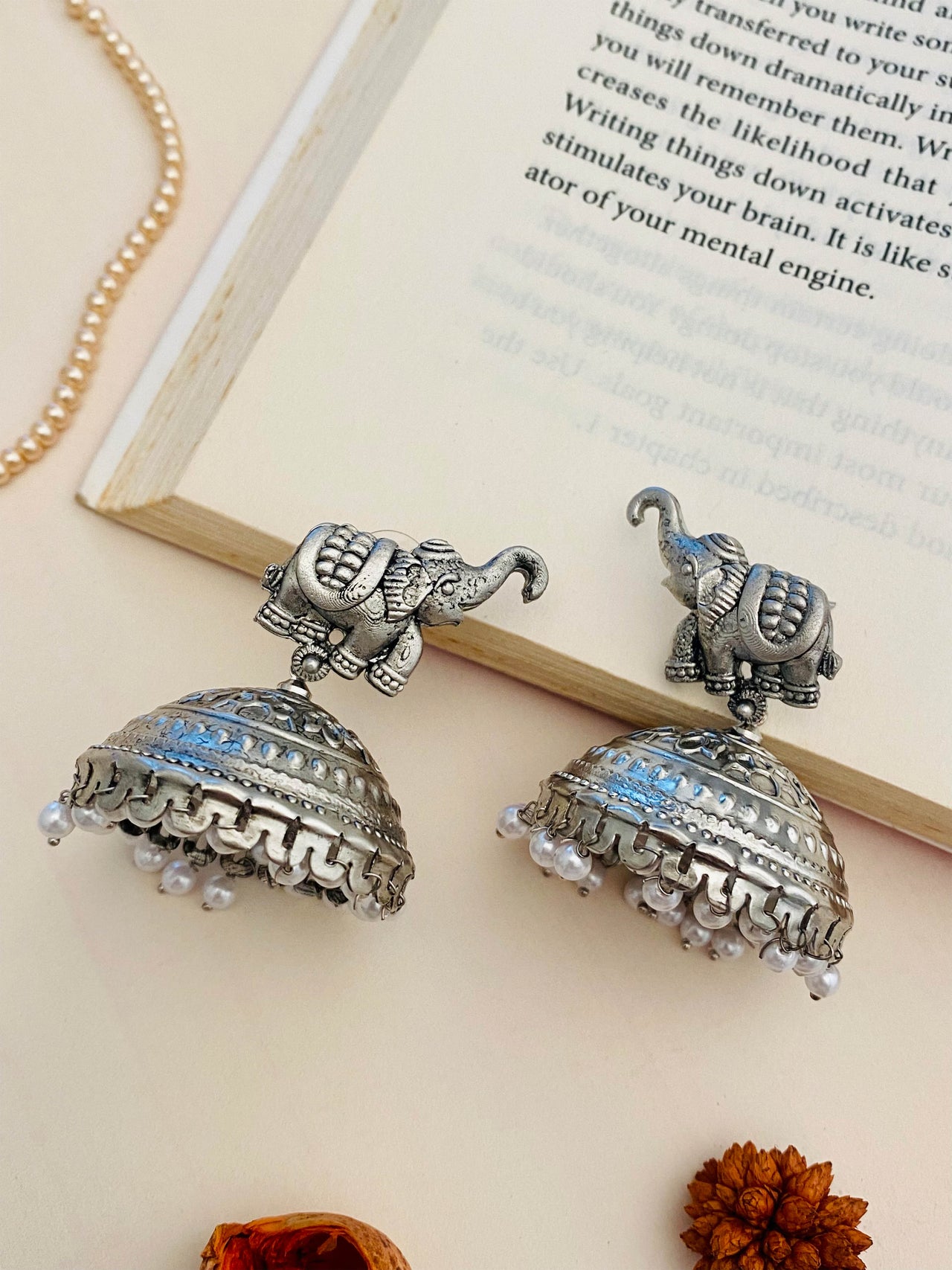 Elephant High Quality German Silver Earrings - Abdesignsjewellery