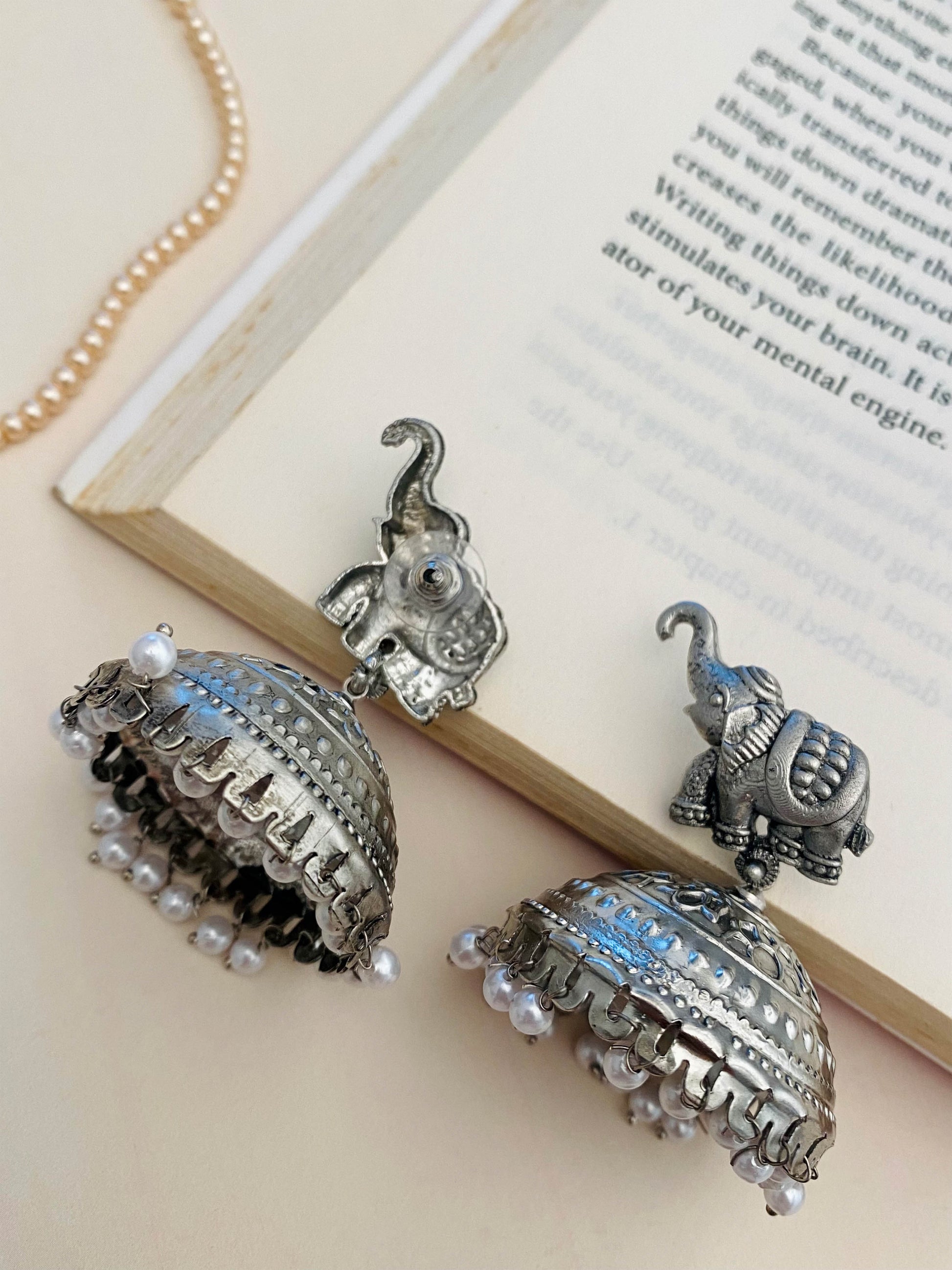 Elephant High Quality German Silver Earrings - Abdesignsjewellery