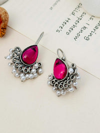 Thumbnail for Stunning German Silver Plated Kemp Stud Earring