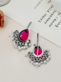 Thumbnail for Stunning German Silver Plated Kemp Stud Earring