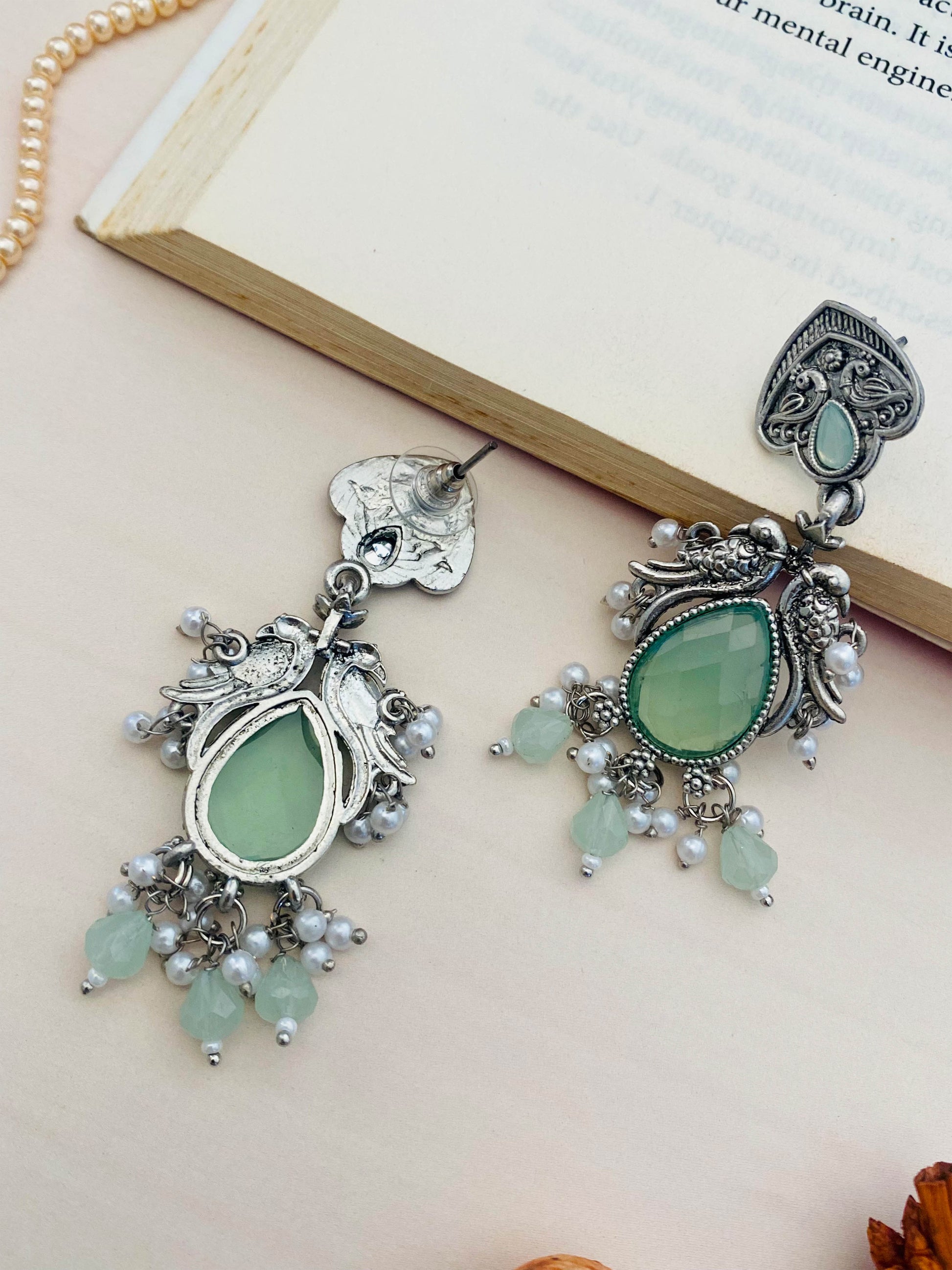 Graceful High Quality German Silver Earrings - Abdesignsjewellery