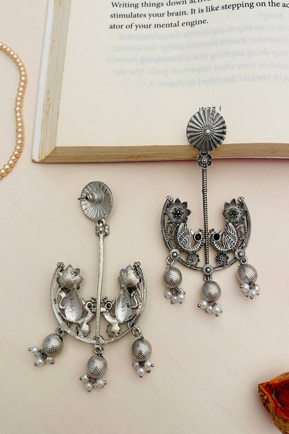 Long German Silver Earring 
