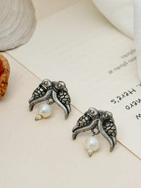 Thumbnail for Artistic German Silver Plated Bird Stud Earring