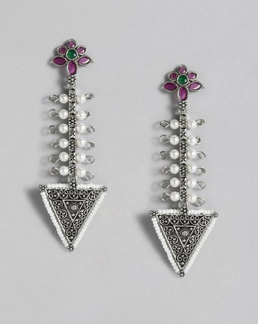 Long Contemporary German Silver Earrings