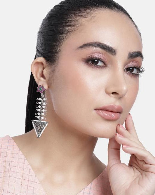 Long Contemporary German Silver Earrings